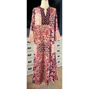 Johnny Was Flora Tie Back Maxi Dress S